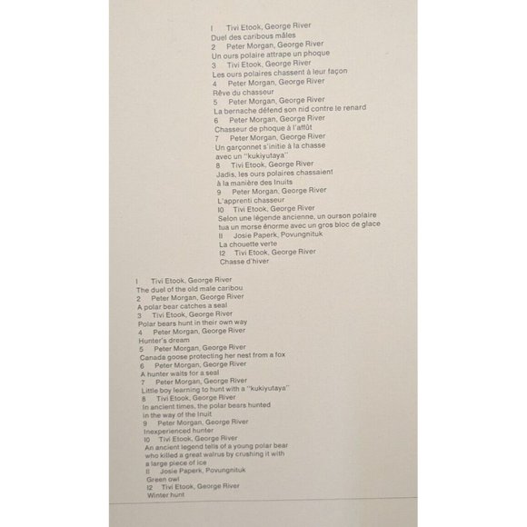 1978 Eskimo Drawings Calendar Inuit Artists Canada Quebec Arctic Wildlife Vtg - Picture 13 of 16